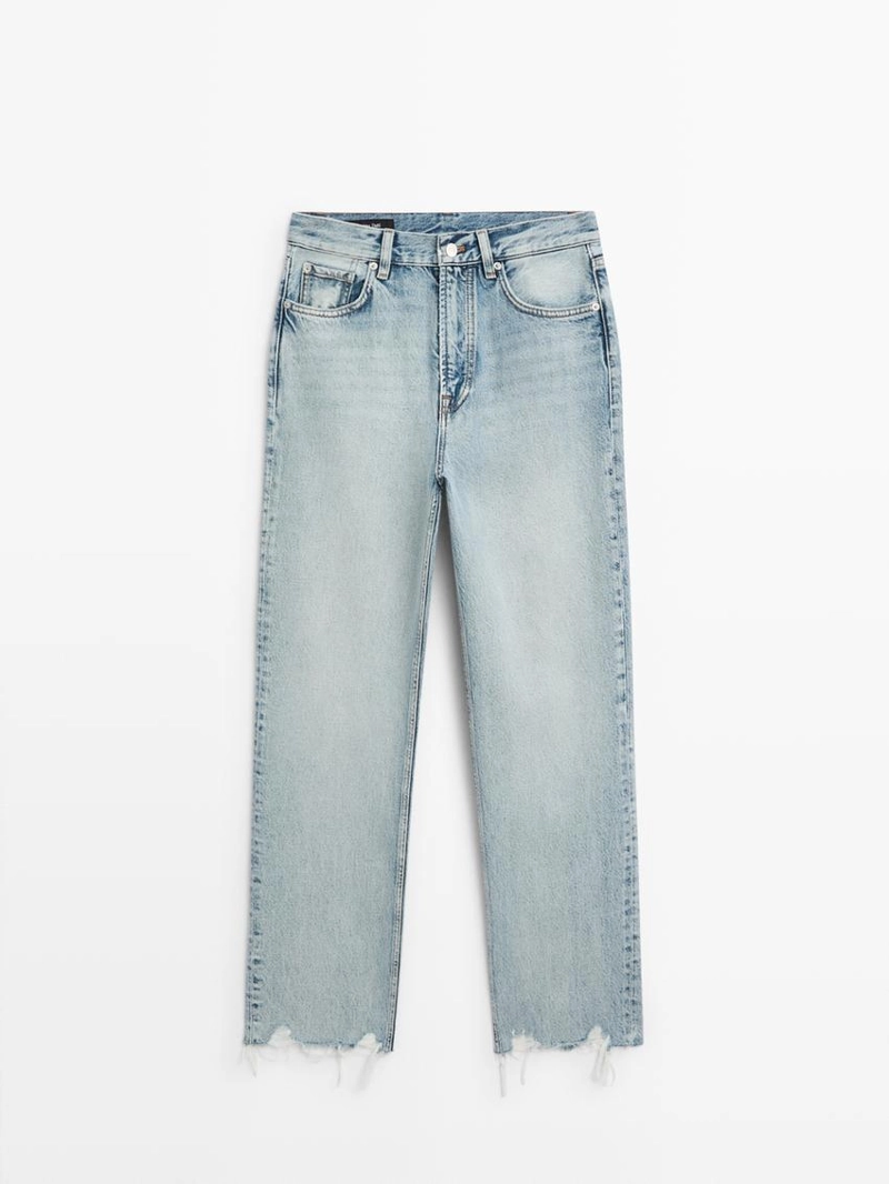 Джинсы прямого кроя с высокой посадкой