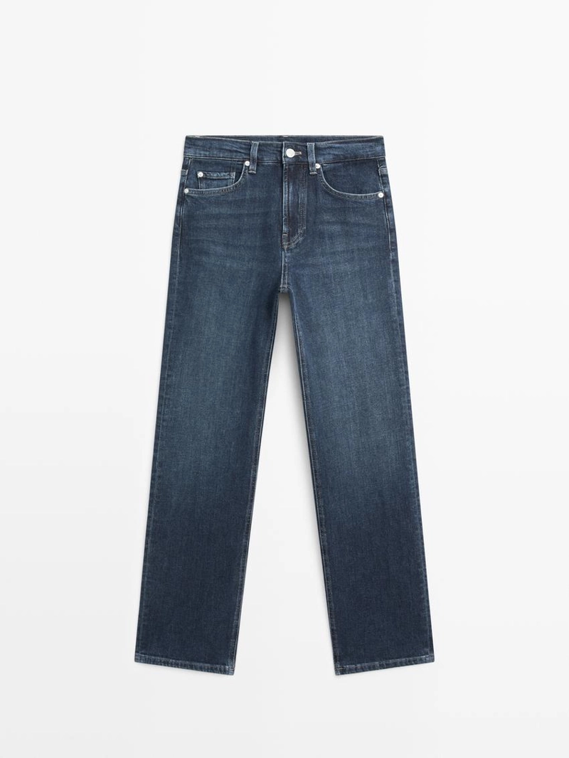 Джинсы с высокой талией прямого кроя и комфортным покроем