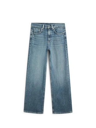 Джинсы с широкими штанинами на средней посадке- Заказать в России