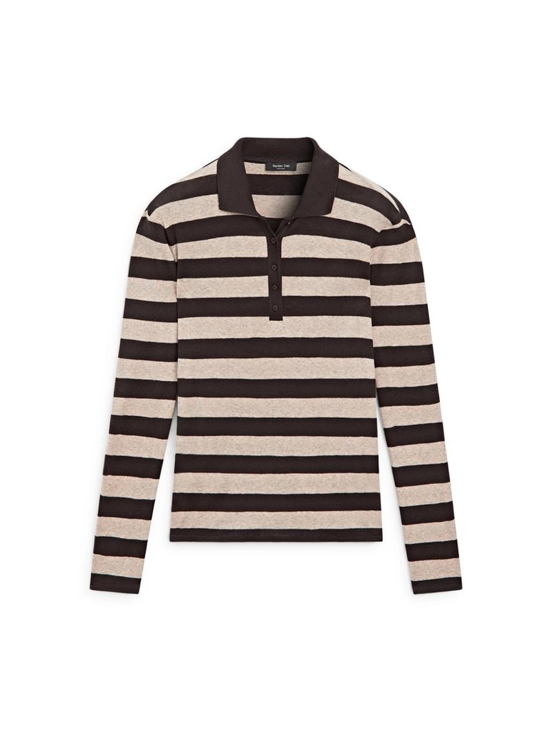 Свитер-поло из хлопкового трикотажа