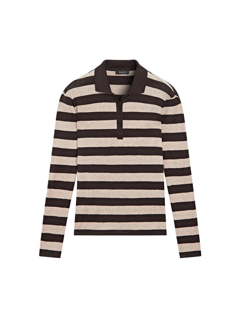 Свитер-поло из хлопкового трикотажа