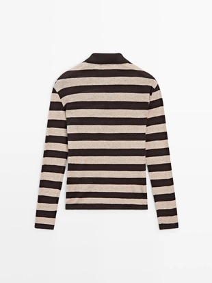 Свитер-поло из хлопкового трикотажа- Заказать в России