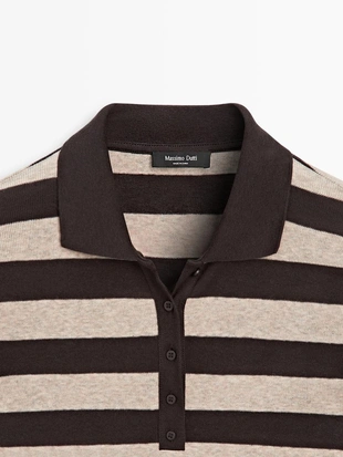 Свитер-поло из хлопкового трикотажа- Заказать в России