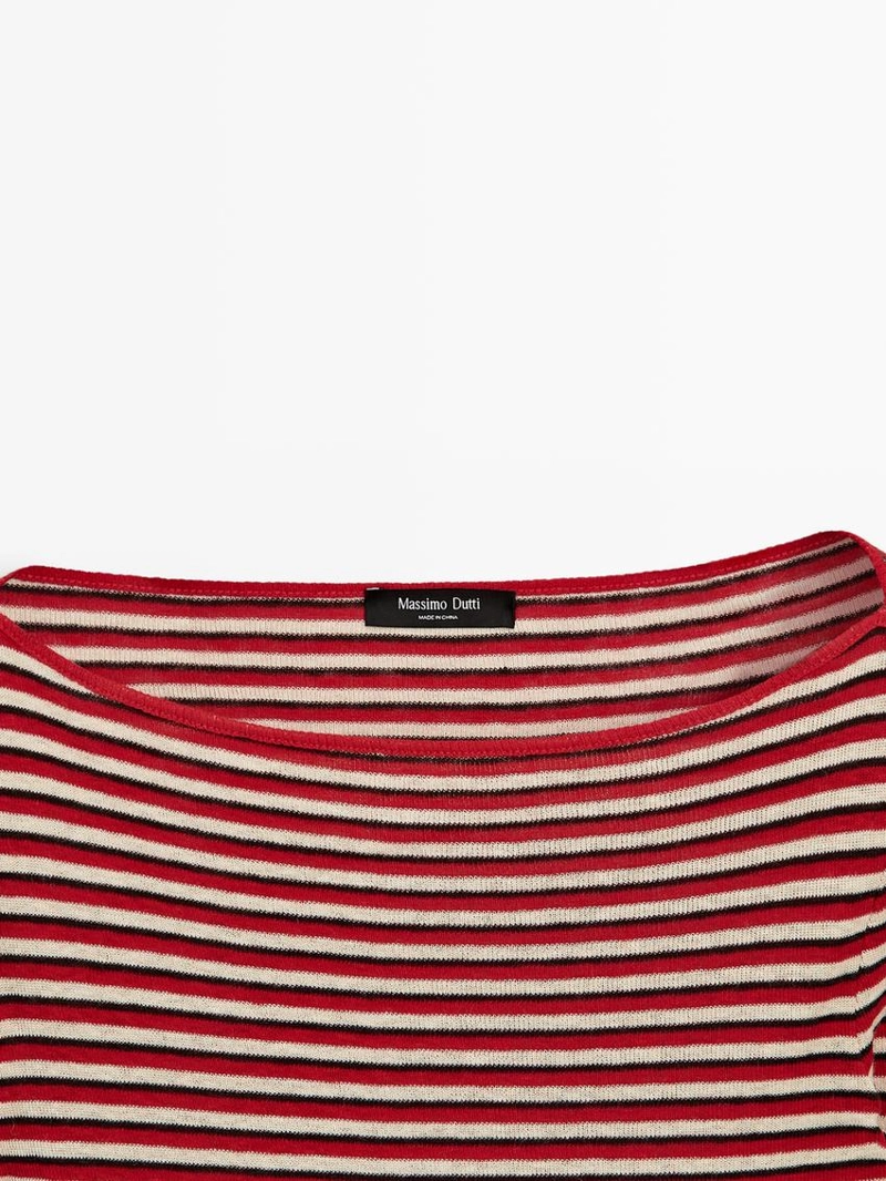 Майка с длинным рукавом в полоску