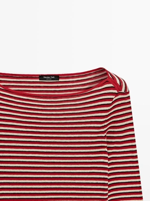 Майка с длинным рукавом в полоску- Заказать в России