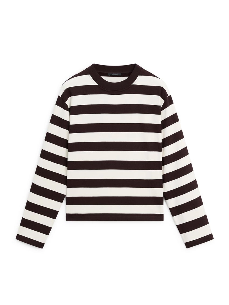 Полосатая футболка с длинным рукавом из хлопка