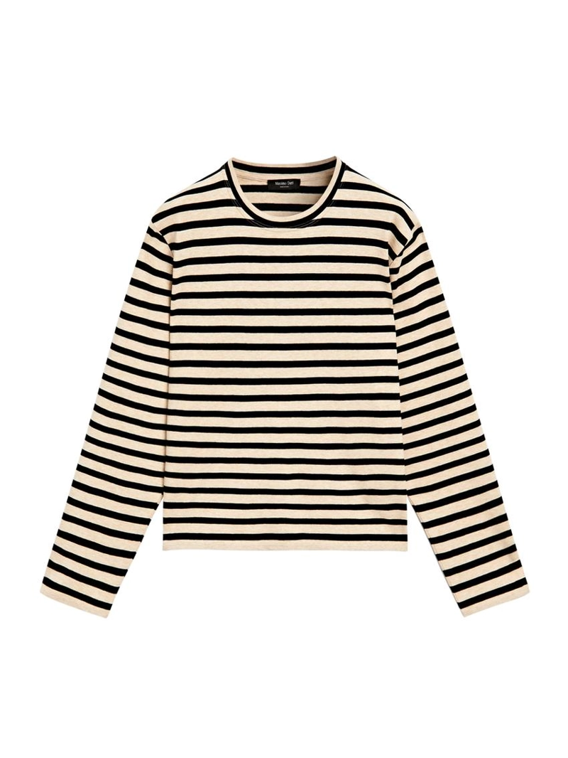 Оверсайз футболка из хлопкового микса в полоску