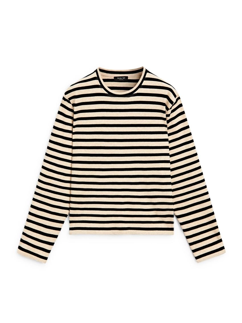 Оверсайз футболка из хлопкового микса в полоску