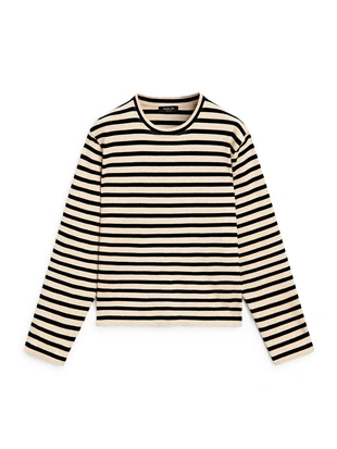 Оверсайз футболка из хлопкового микса в полоску- Заказать в России