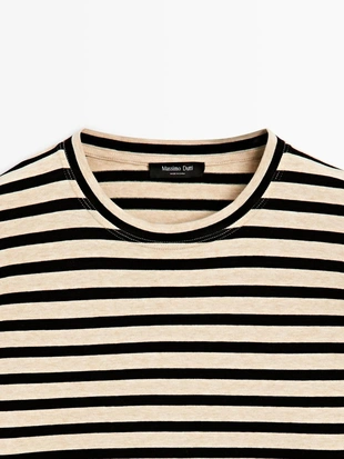 Оверсайз футболка из хлопкового микса в полоску- Заказать в России