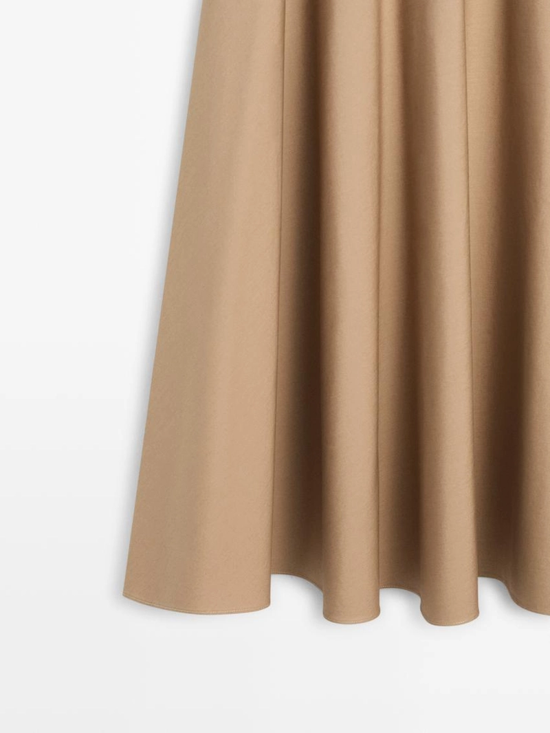 Юбка миди с оборкой на поясе