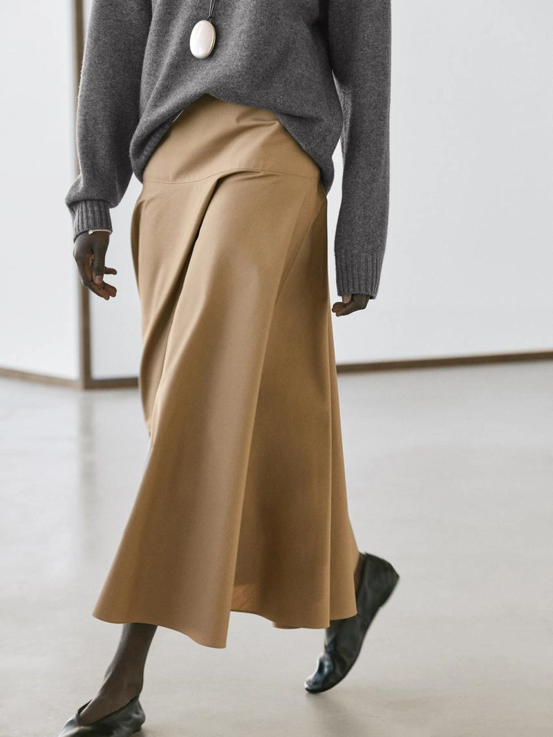 Юбка миди с оборкой на поясе