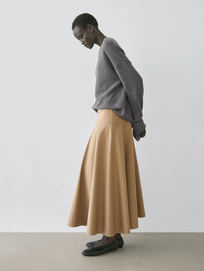 Юбка миди с оборкой на поясе