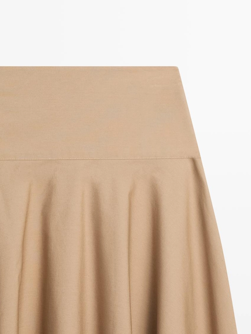 Юбка миди с оборкой на поясе