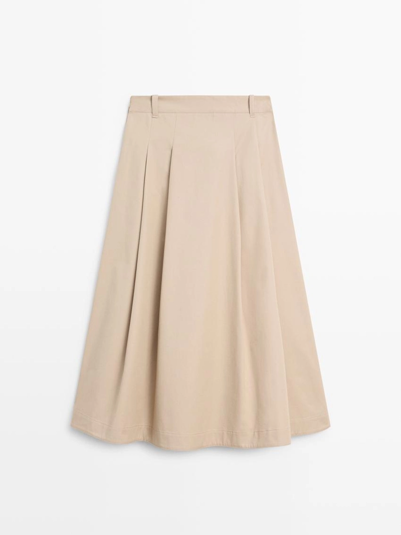 Юбка миди с боковыми складками