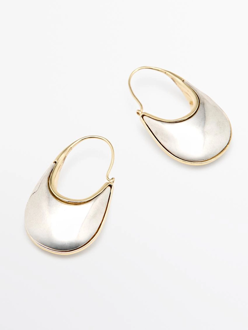 Серьги с контрастными кольцами