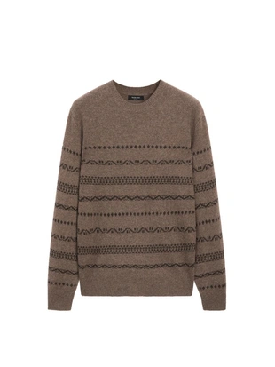 Джемпер из жаккардового вязаного полотна из шерстяной смеси- Заказать в России