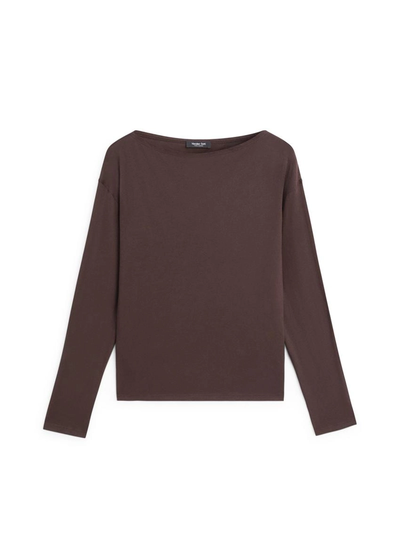 Футболка с лодочным вырезом из 100% хлопка