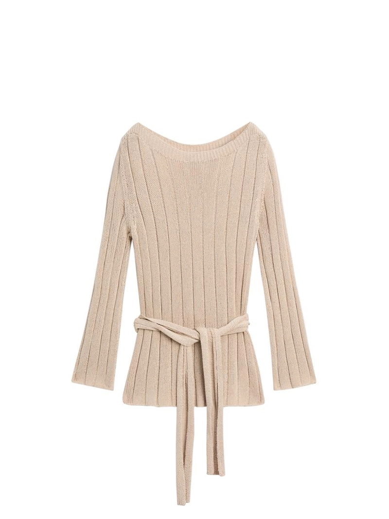 Джемпер с лодочным вырезом из смесового хлопка