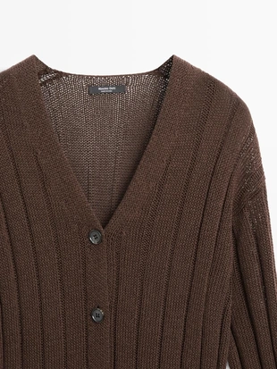 Кофточка-кардиган с деталями на талии- Заказать в России