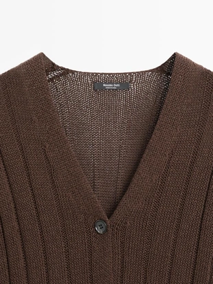 Кофточка-кардиган с деталями на талии- Заказать в России