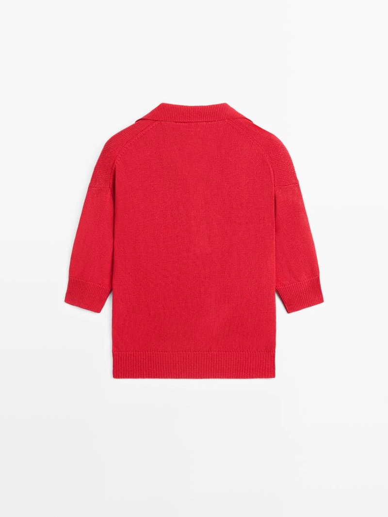 Джемпер поло из вязаного полотна