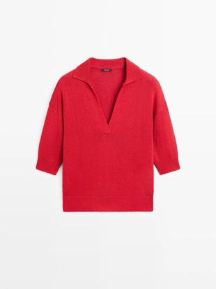 Джемпер поло из вязаного полотна- Заказать в России