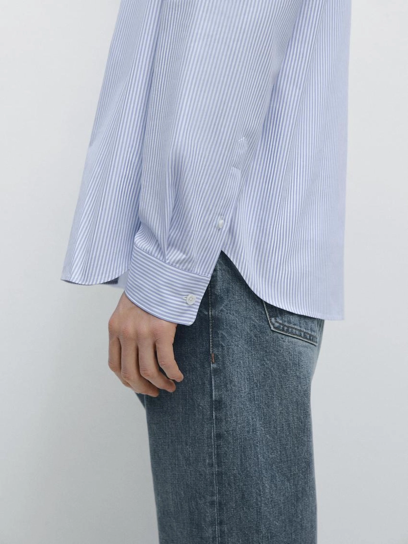 Рубашка полосатая из 100% хлопка с регулярным силуэтом