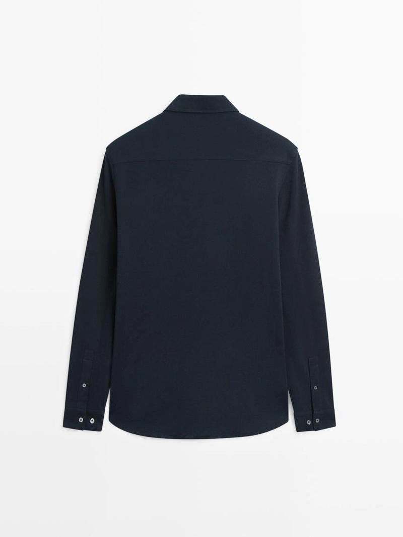 Рубашка среднего покроя с меланжевым узором