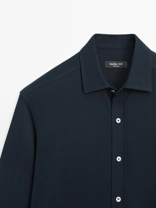 Рубашка среднего покроя с меланжевым узором- Заказать в России