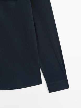 Рубашка среднего покроя с меланжевым узором- Заказать в России