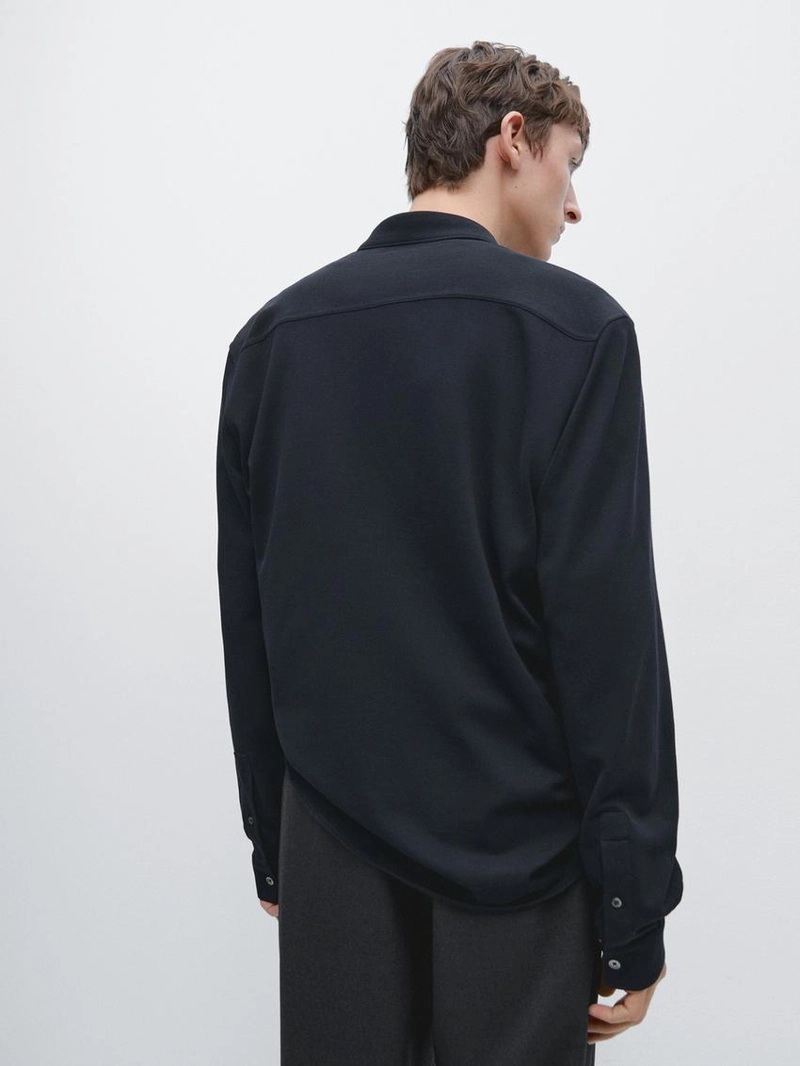 Рубашка среднего покроя с меланжевым узором