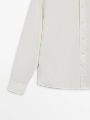 Купить Massimo Dutti Рубашка из льняной смесовой ткани с регулярным кроем