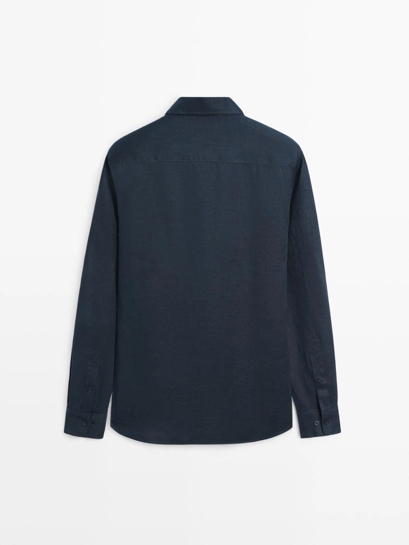 Рубашка из 100% льна в классическом крое