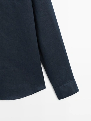 Рубашка из 100% льна в классическом крое- Заказать в России