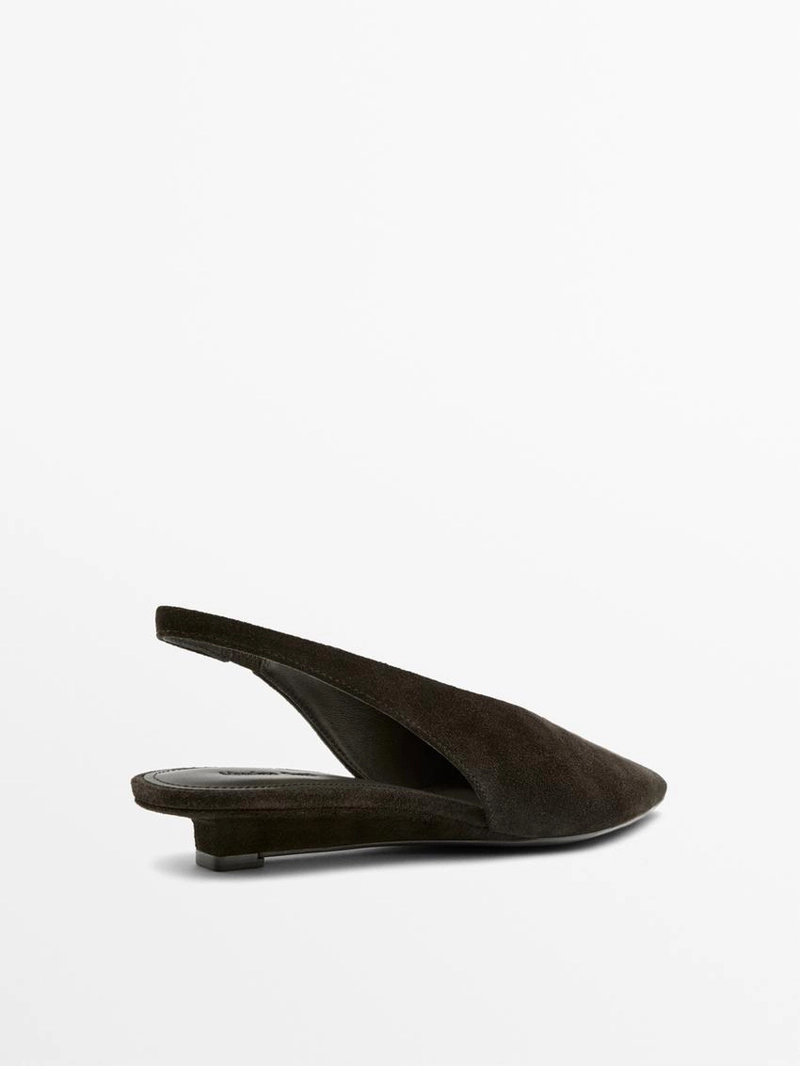 Туфли без задника из замши натуральной кожи