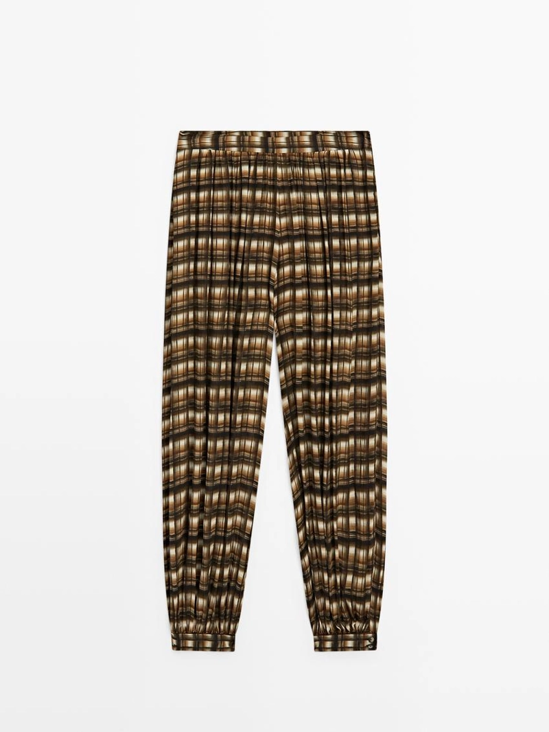 Брюки-сароуэл с широкими штанинами