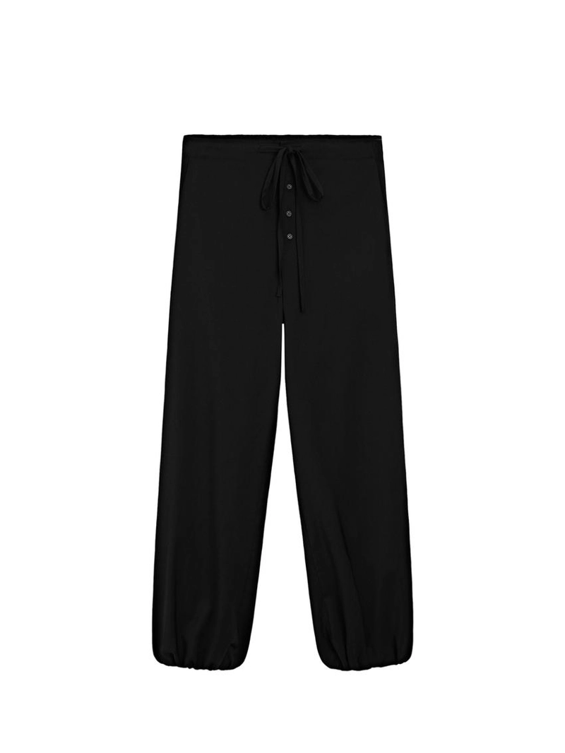 Шерстяные брюки саруэль с деталью завязки