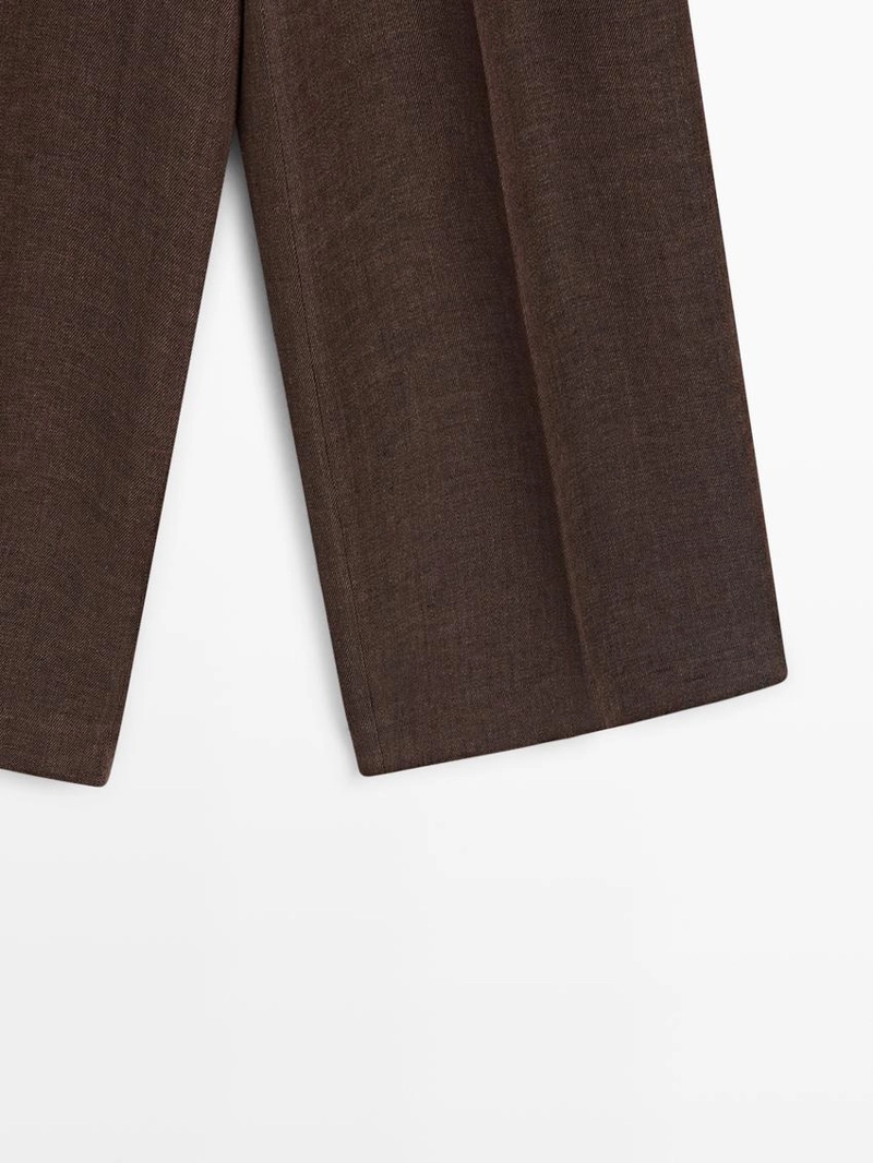 Брюки для костюма из льна с линейками