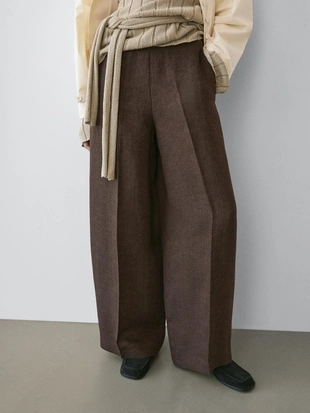 Брюки для костюма из льна с линейками- Заказать в России