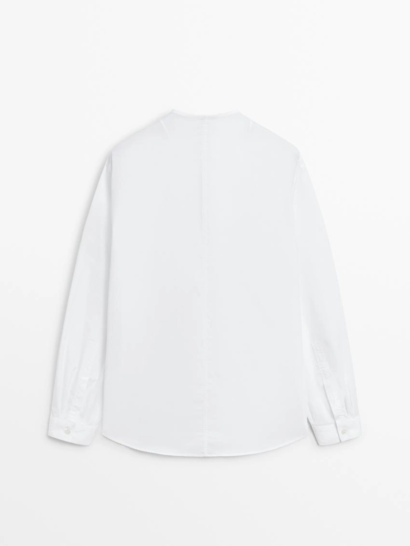 Рубашка из поплина с деталями на груди