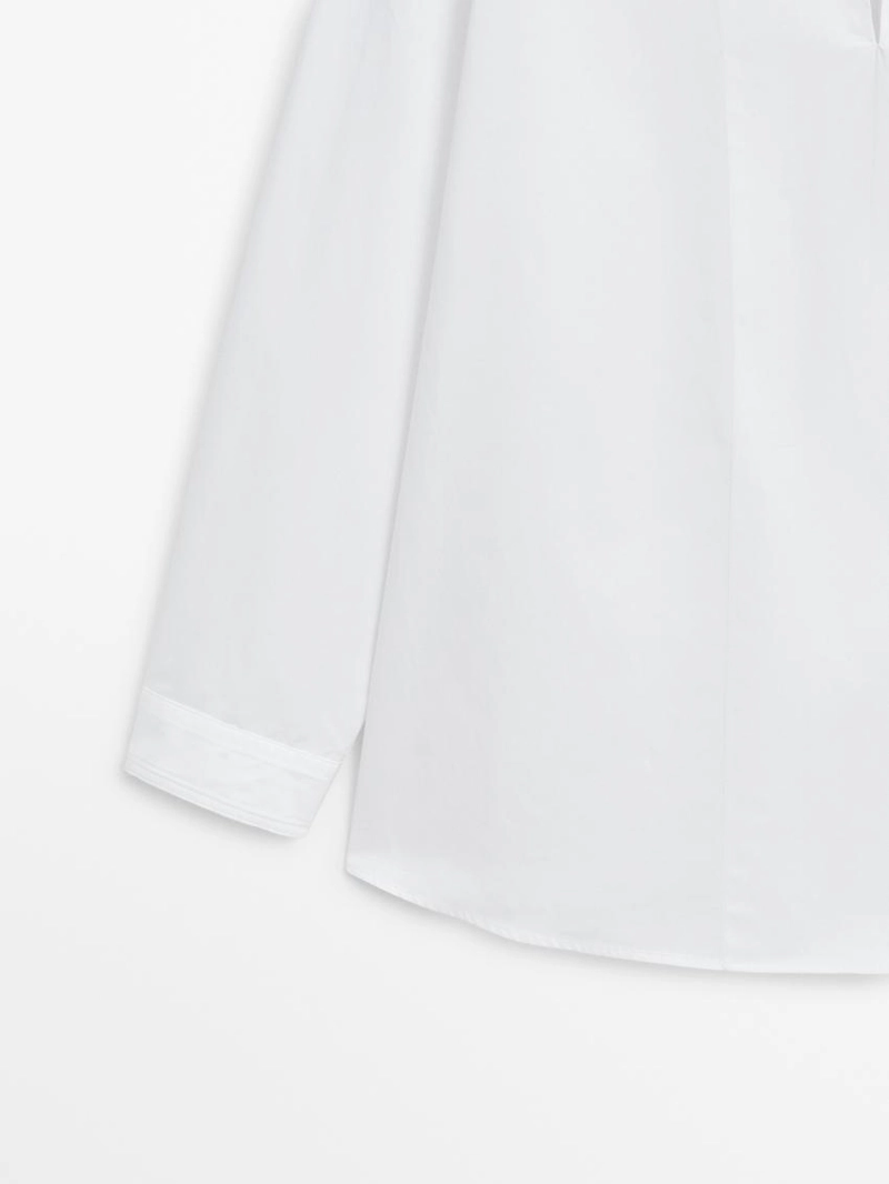 Рубашка из поплина с деталями на груди