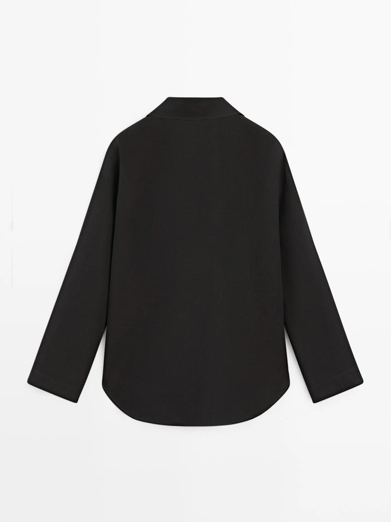 Рубашка с кружевной хлопковой блузкой v-образного выреза