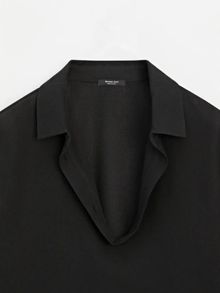 Рубашка с кружевной хлопковой блузкой V-образного выреза- Заказать в России