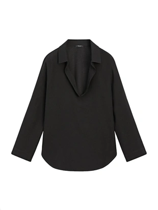 Рубашка с кружевной хлопковой блузкой V-образного выреза- Заказать в России