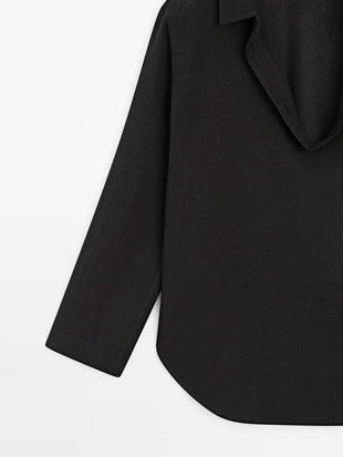 Рубашка с кружевной хлопковой блузкой V-образного выреза- Заказать в России