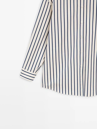 Рубашка в полоску из 100% хлопка- Заказать в России