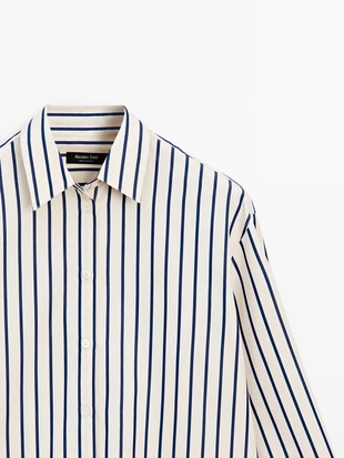 Рубашка в полоску из 100% хлопка- Заказать в России