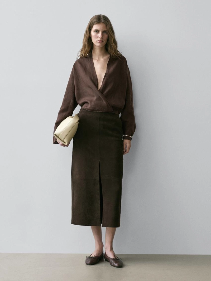 Туника из льна с драпировкой