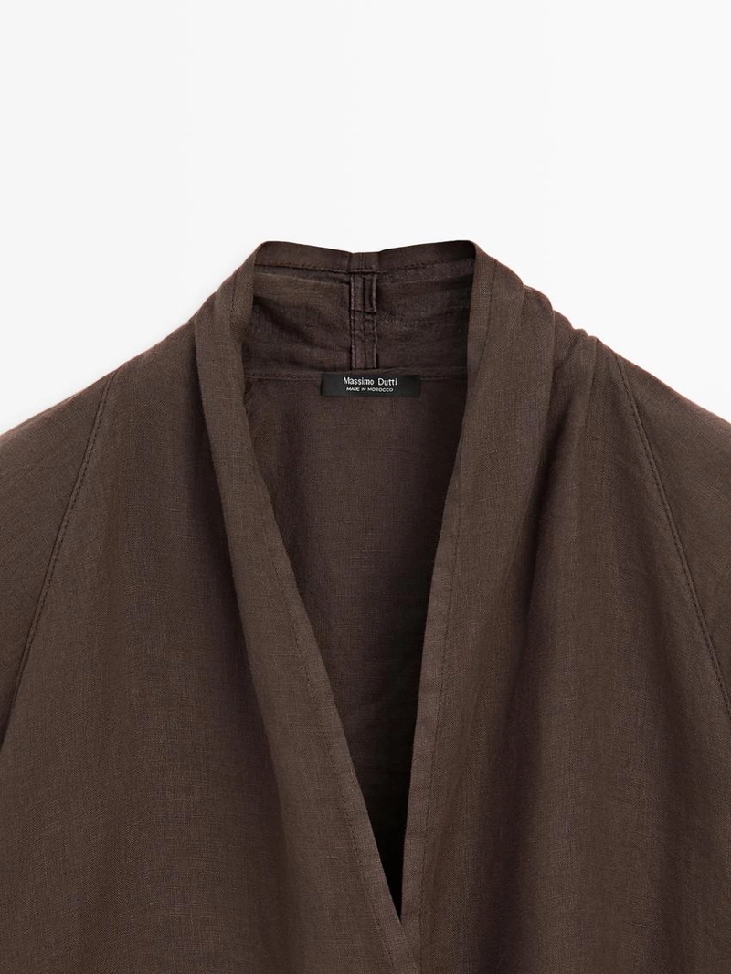 Туника из льна с драпировкой